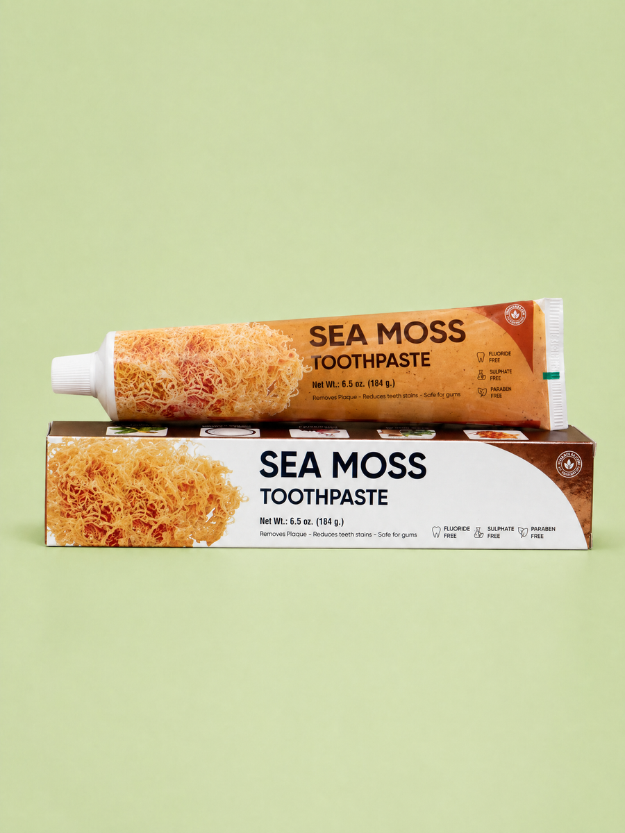 Sea moss toothpaste tube by Coral Oral for daily oral care