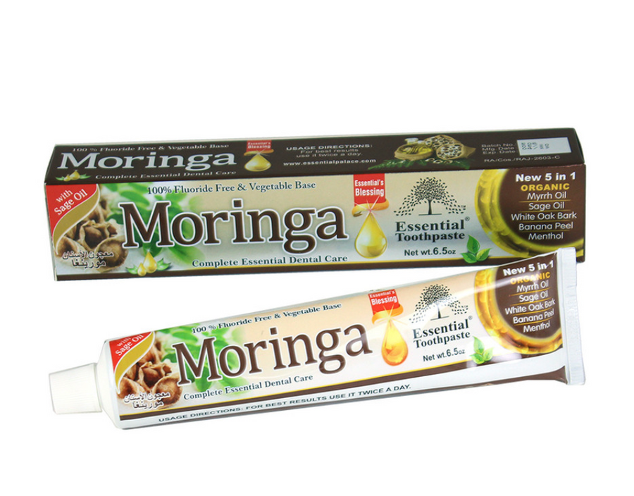 Natural moringa toothpaste tube for cleaner teeth and gums