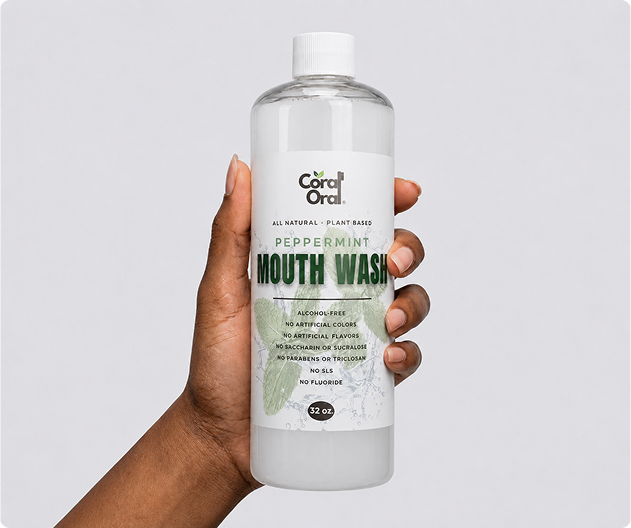Family size peppermint mouth wash bottle for daily oral care