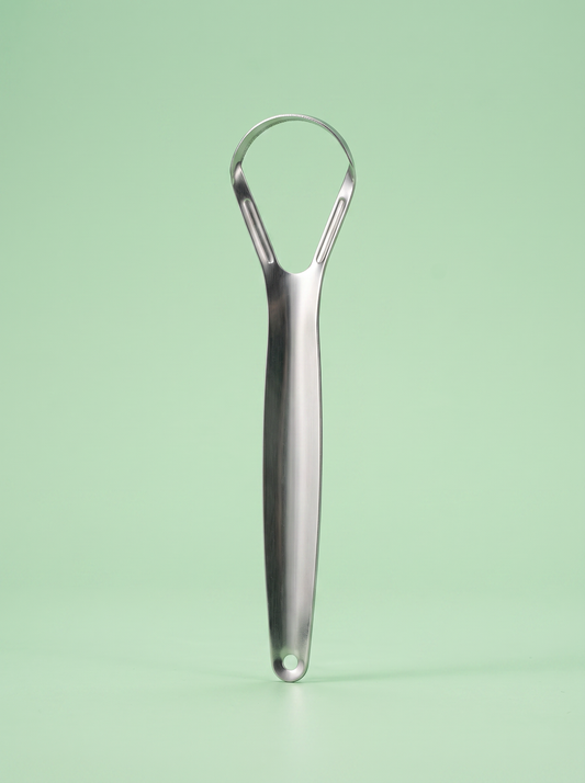 Coral Oral stainless steel tongue scraper for daily tongue cleaning