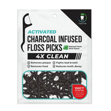 Activated Charcoal Infused Floss Picks | Bulk
