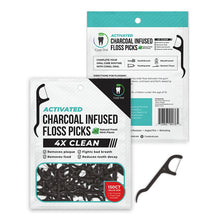 Activated Charcoal Infused Floss Picks - 150 Count with Travel Case