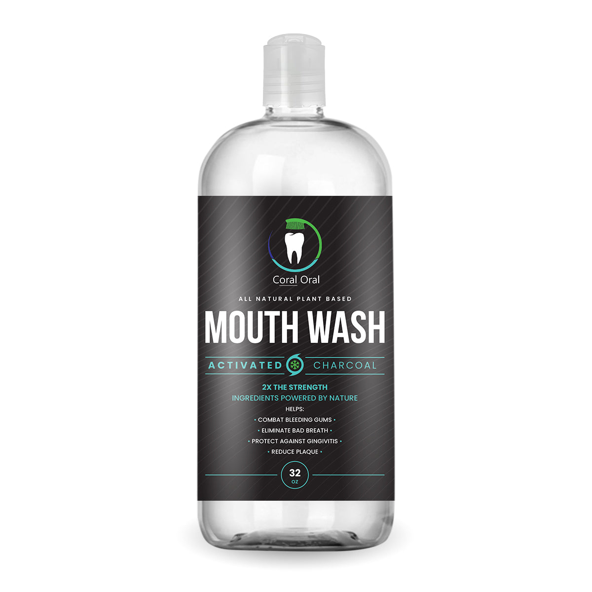Coral Oral activated charcoal mouth wash 32oz bottle