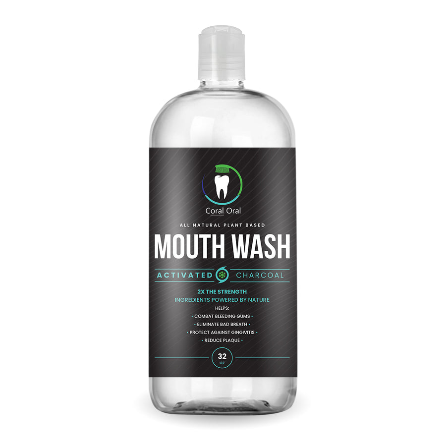 Coral Oral activated charcoal mouth wash 32oz bottle